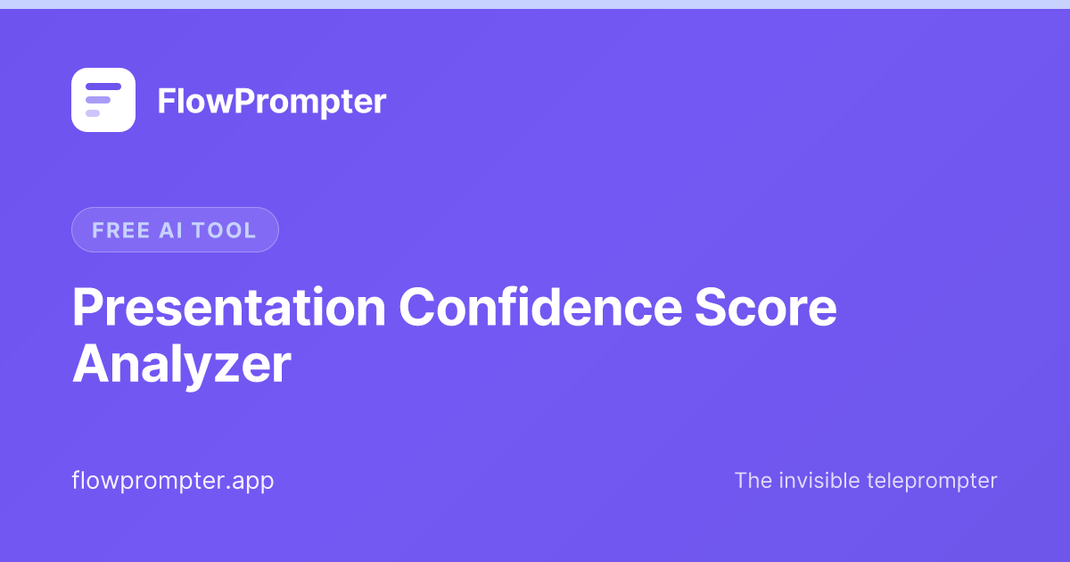 Free Presentation Confidence Score Analyzer - AI Speaker Coach