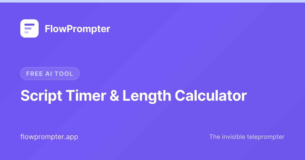 Free Video Script Timer & Length Calculator (WPM)