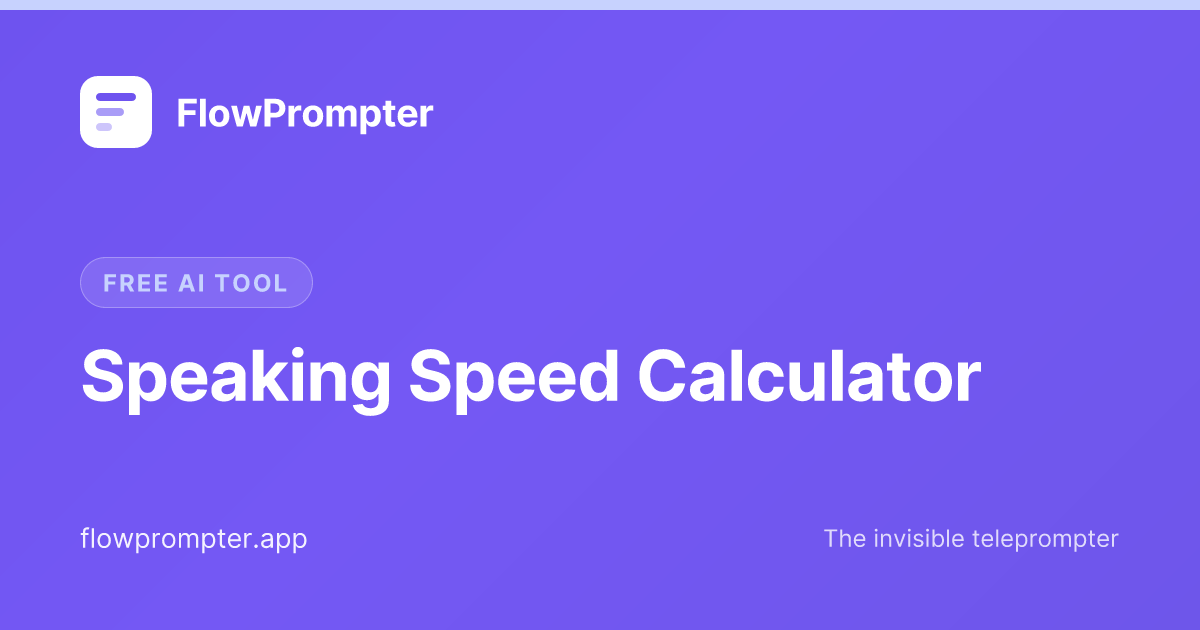 Free Speaking Speed Calculator - Measure Your Words Per Minute