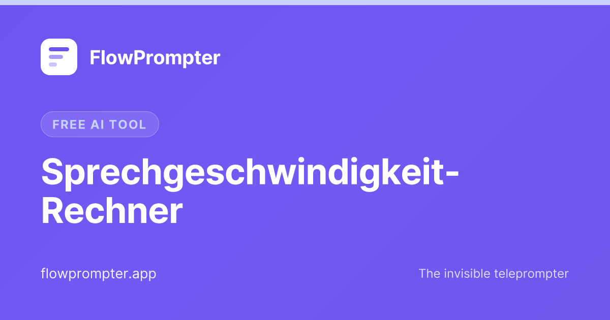 Kostenloser Sprechgeschwindigkeit-Rechner – Wörter pro Minute messen
