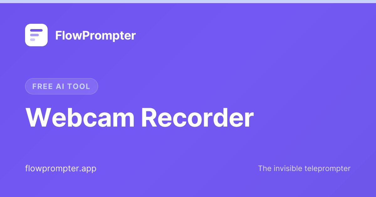 Free Webcam Recorder - Record Video Online in Your Browser