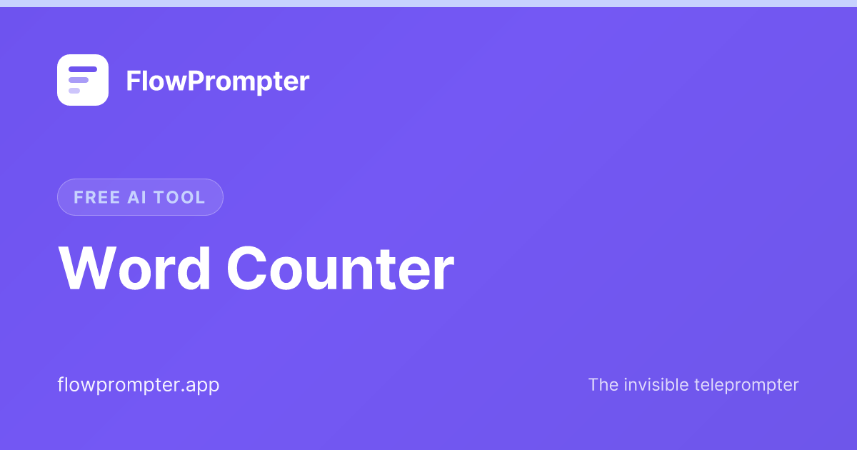 Free Word Counter - Words, Characters & Speaking Time